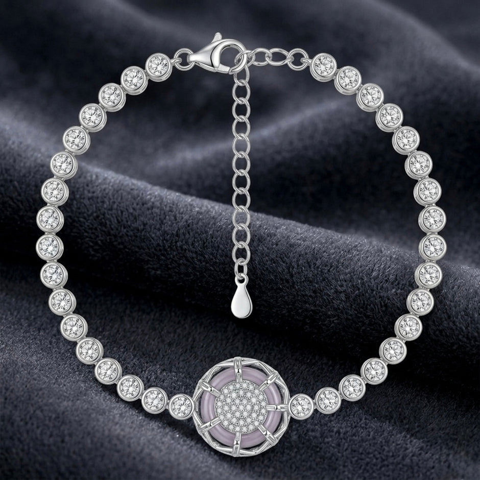 Lavender Dream Halo Tennis Bracelet