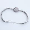 Dual Tone Rose Bloom Silver Bracelet