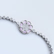Dual Tone Rose Bloom Silver Bracelet