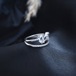 Silver Twin Band Sparkle Ring