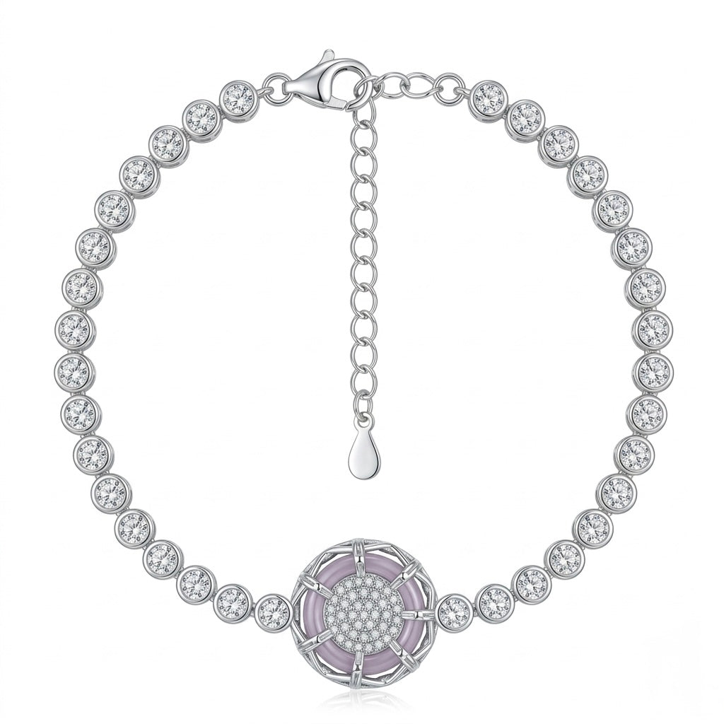 Lavender Dream Halo Tennis Bracelet