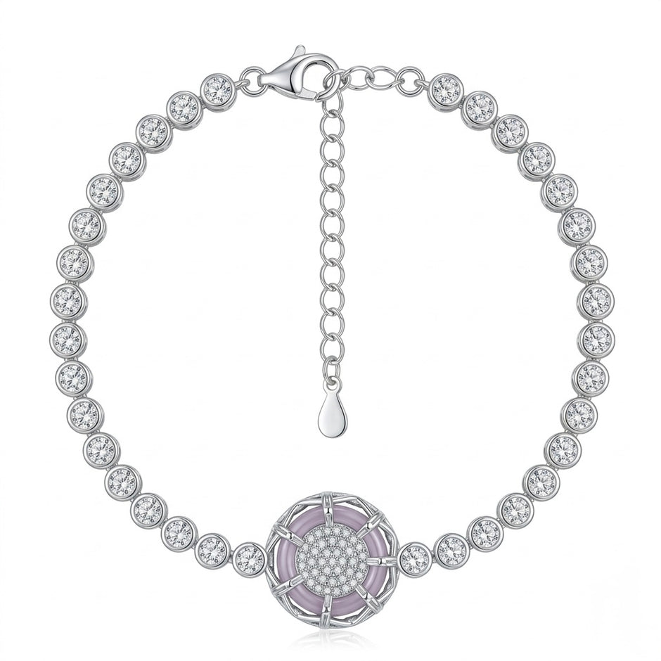 Lavender Dream Halo Tennis Bracelet