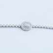 Oval Shimmer Plate Silver Bracelet