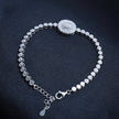 Oval Shimmer Plate Silver Bracelet