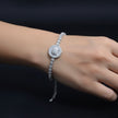 Oval Baguette Halo Solitaire Tennis Bracelet