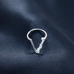 Silver V-shaped Charm Ring