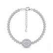 Oval Baguette Halo Solitaire Tennis Bracelet