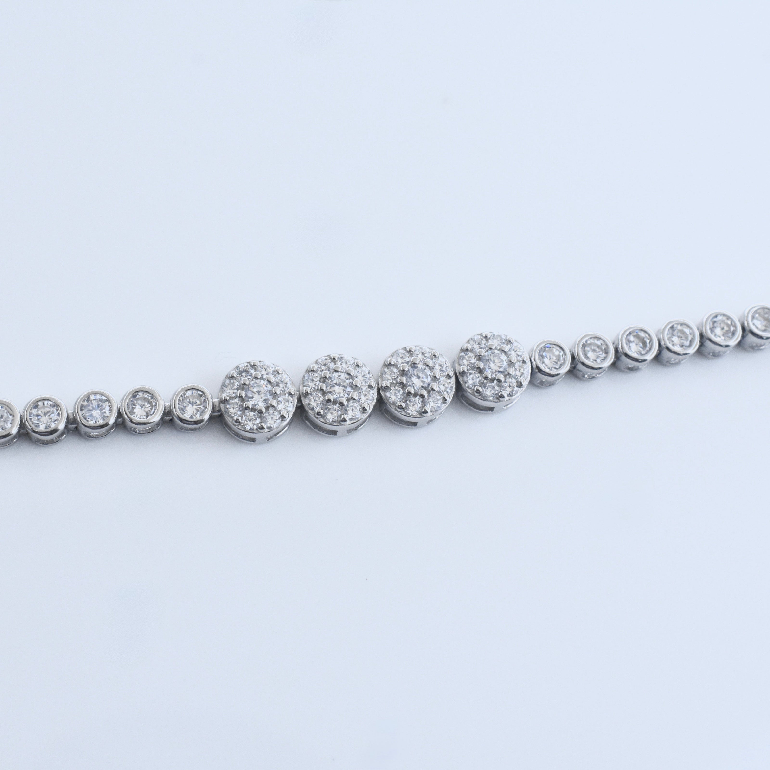 Four Stone Accent Silver Bracelet