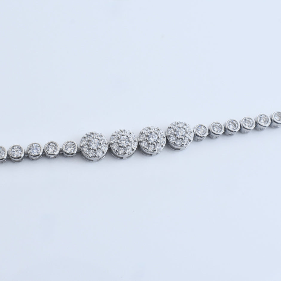 Four Stone Accent Silver Bracelet