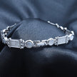 Square Beaded Link Silver Bracelet