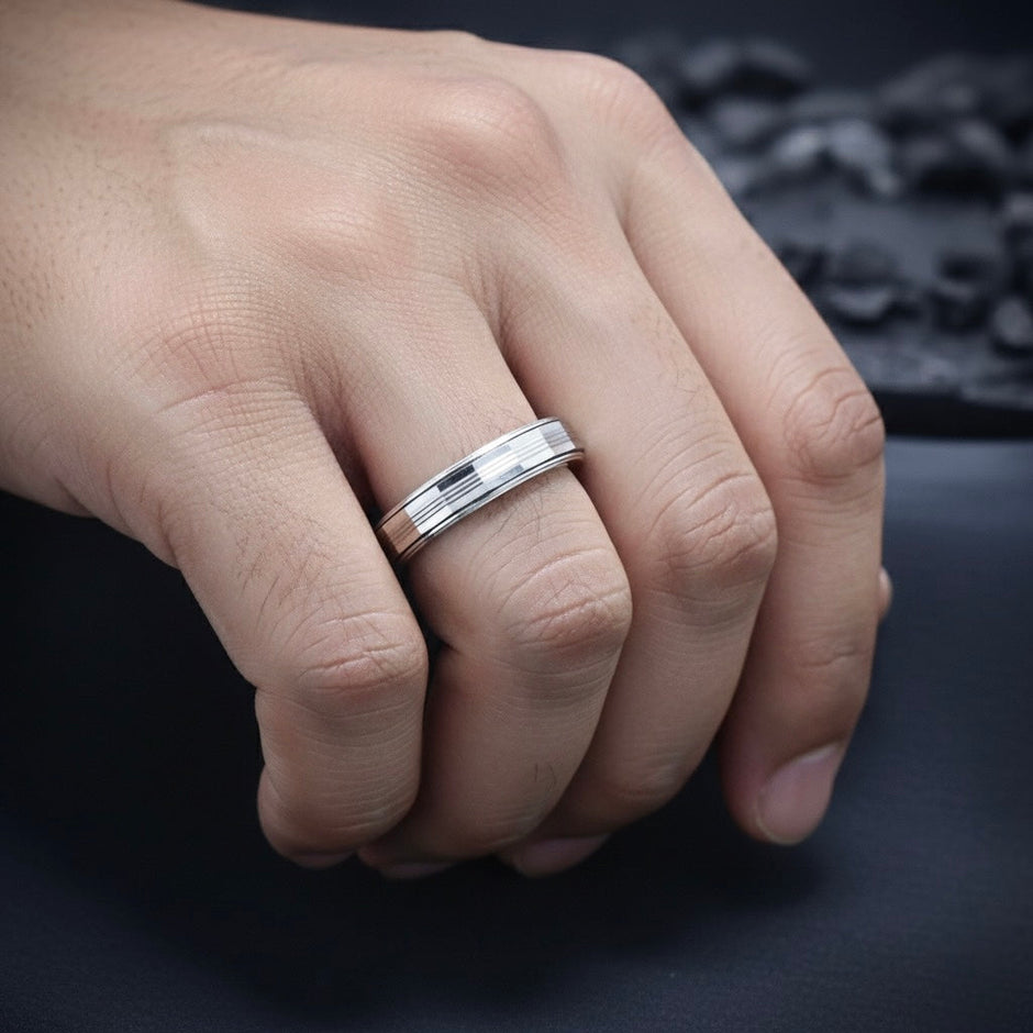 Mirror Facetted Edge Silver Band