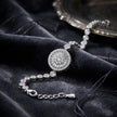 Round Baguette Sunburst Halo Tennis Bracelet