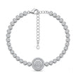Round Baguette Sunburst Halo Tennis Bracelet
