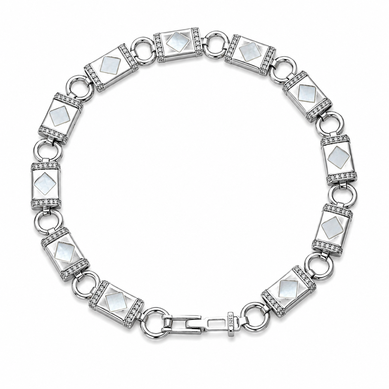 Geometric Pearl Shell Bracelet