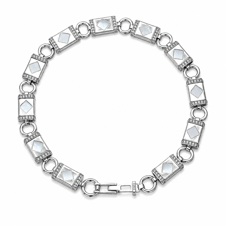 Geometric Pearl Shell Bracelet