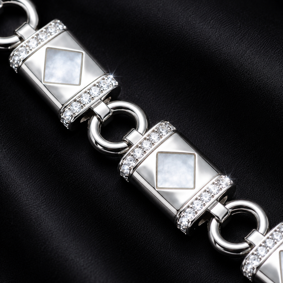 Geometric Pearl Shell Bracelet