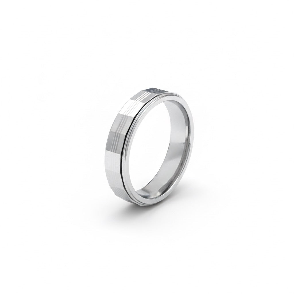 Silver Beveled Edge Band