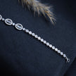 Double Oval Charm Silver Bracelet