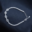 Double Oval Charm Silver Bracelet