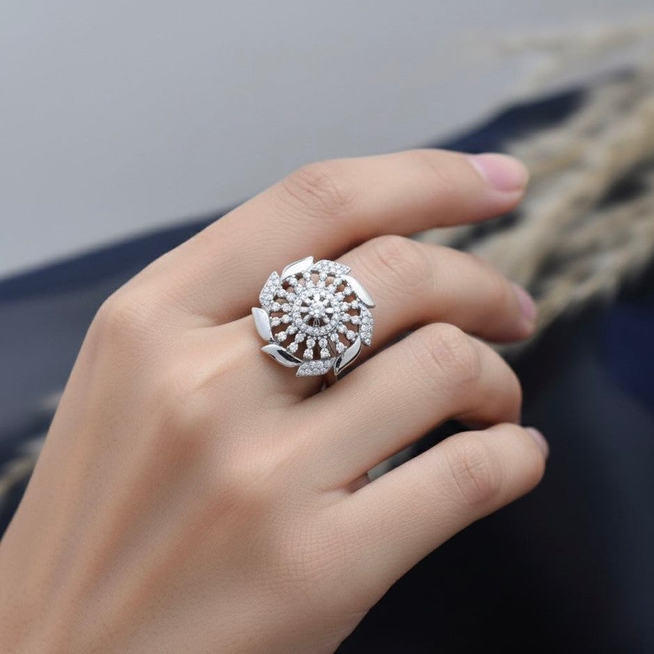 Silver Grand Bloom Ring