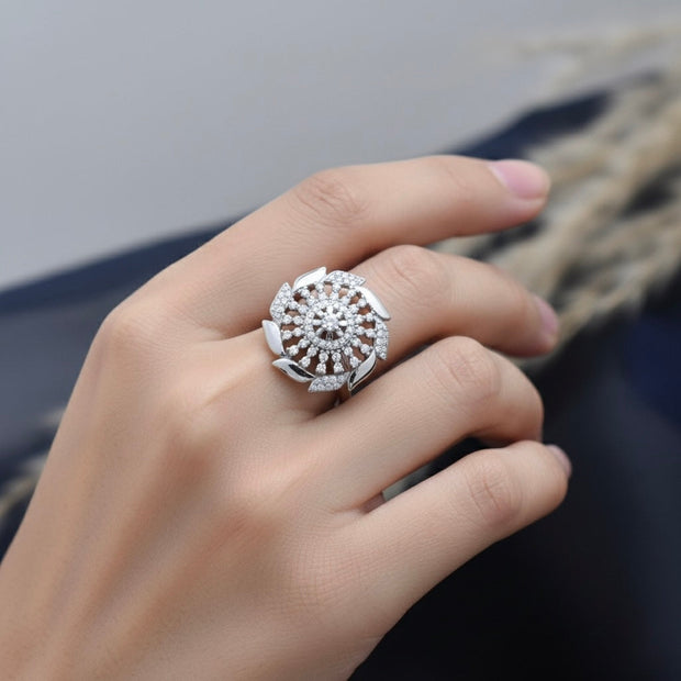 Silver Grand Bloom Ring