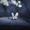 Silver Butterfly Wing Rhodium Ring