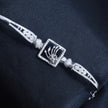 Royal Square Motif Pavé Silver Bracelet