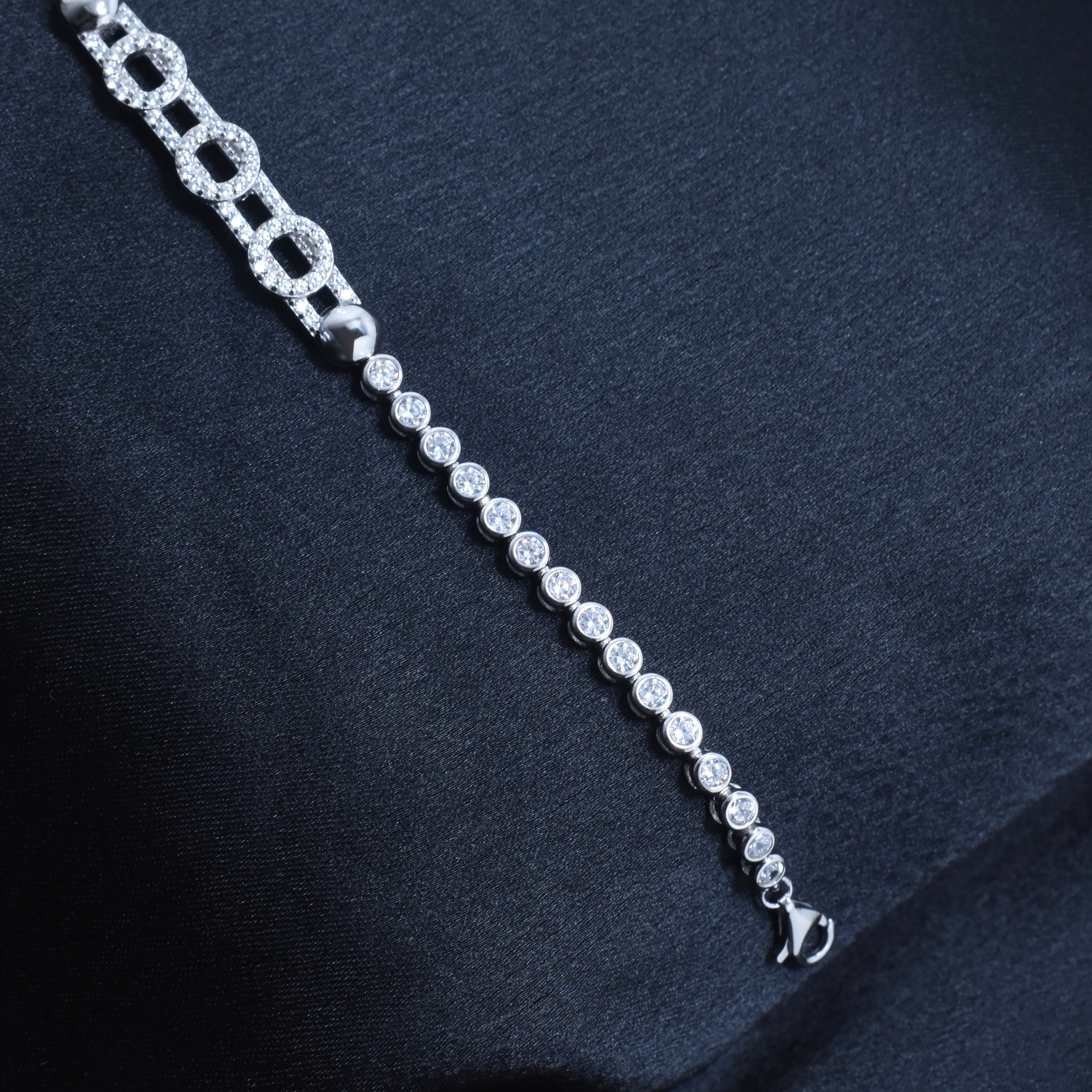 Chain Link Square Silver Bracelet