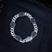 Oval Grid Silver Bracelet
