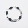 Oval Grid Silver Bracelet