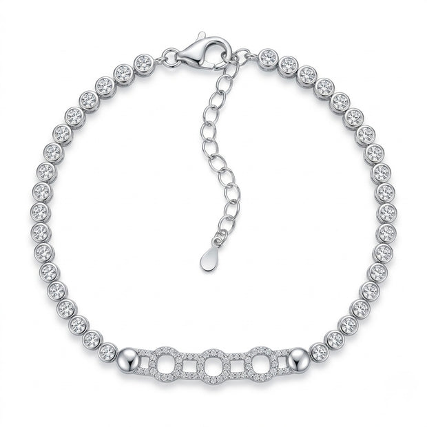 Geometric Interlocking Pavé Tennis Bracelet
