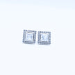 Square Halo Silver Pendant Set