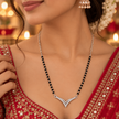 V Shaped Black Bead Mangalsutra
