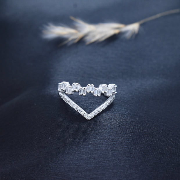 Silver Zig-zag Sparkle Ring