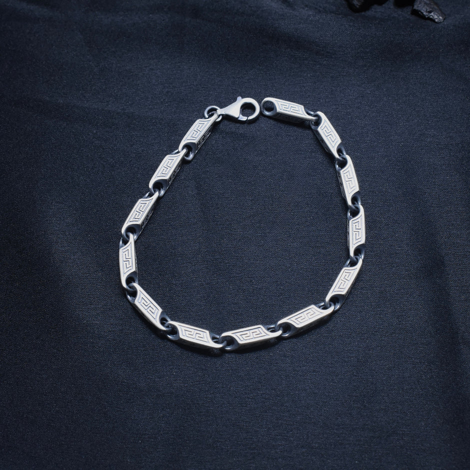 Geometric Link Silver Bracelet