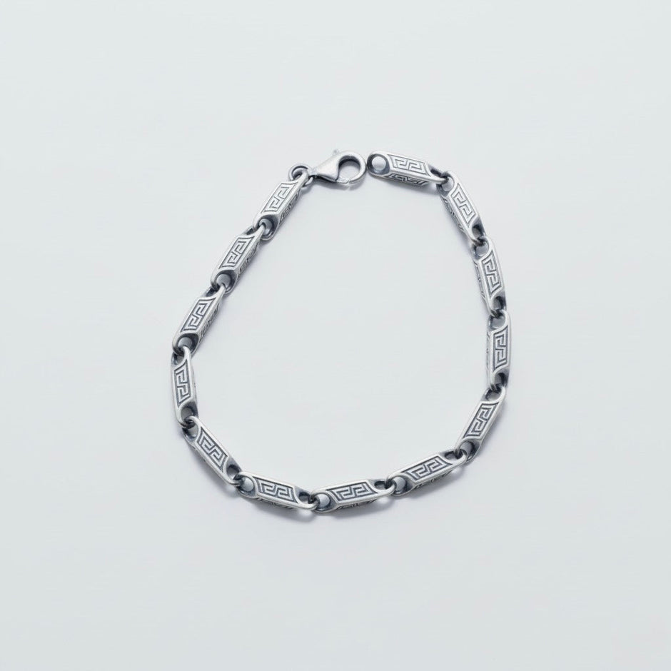 Geometric Link Silver Bracelet