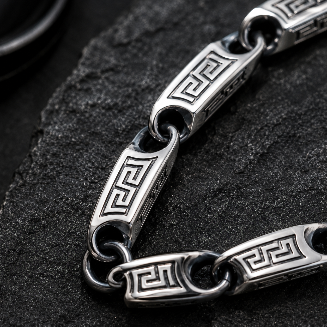 Greek Key Barrel Bracelet