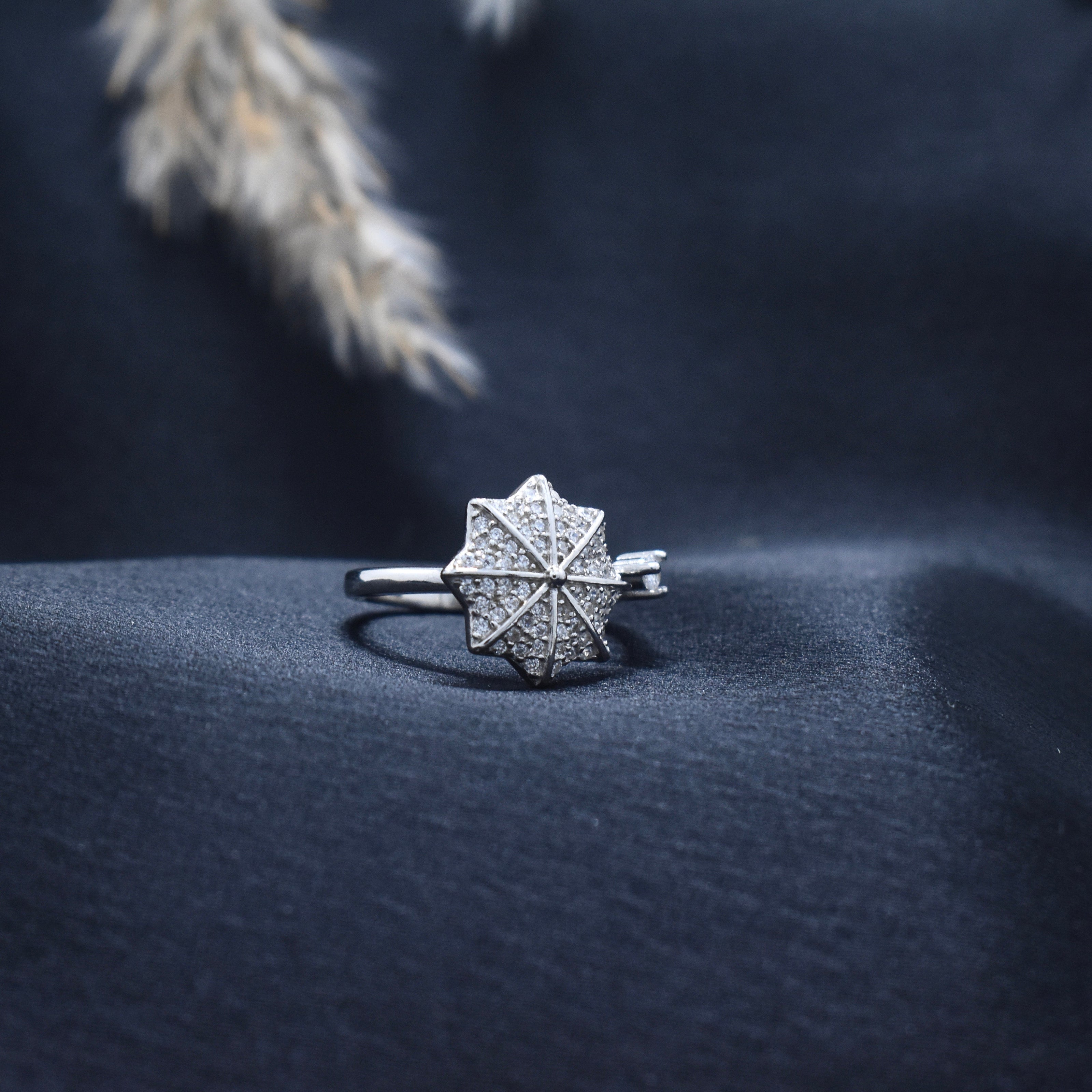 Silver Umbrella Bloom Ring
