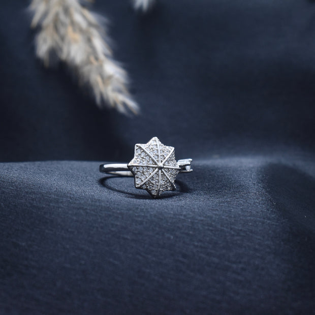 Silver Umbrella Bloom Ring