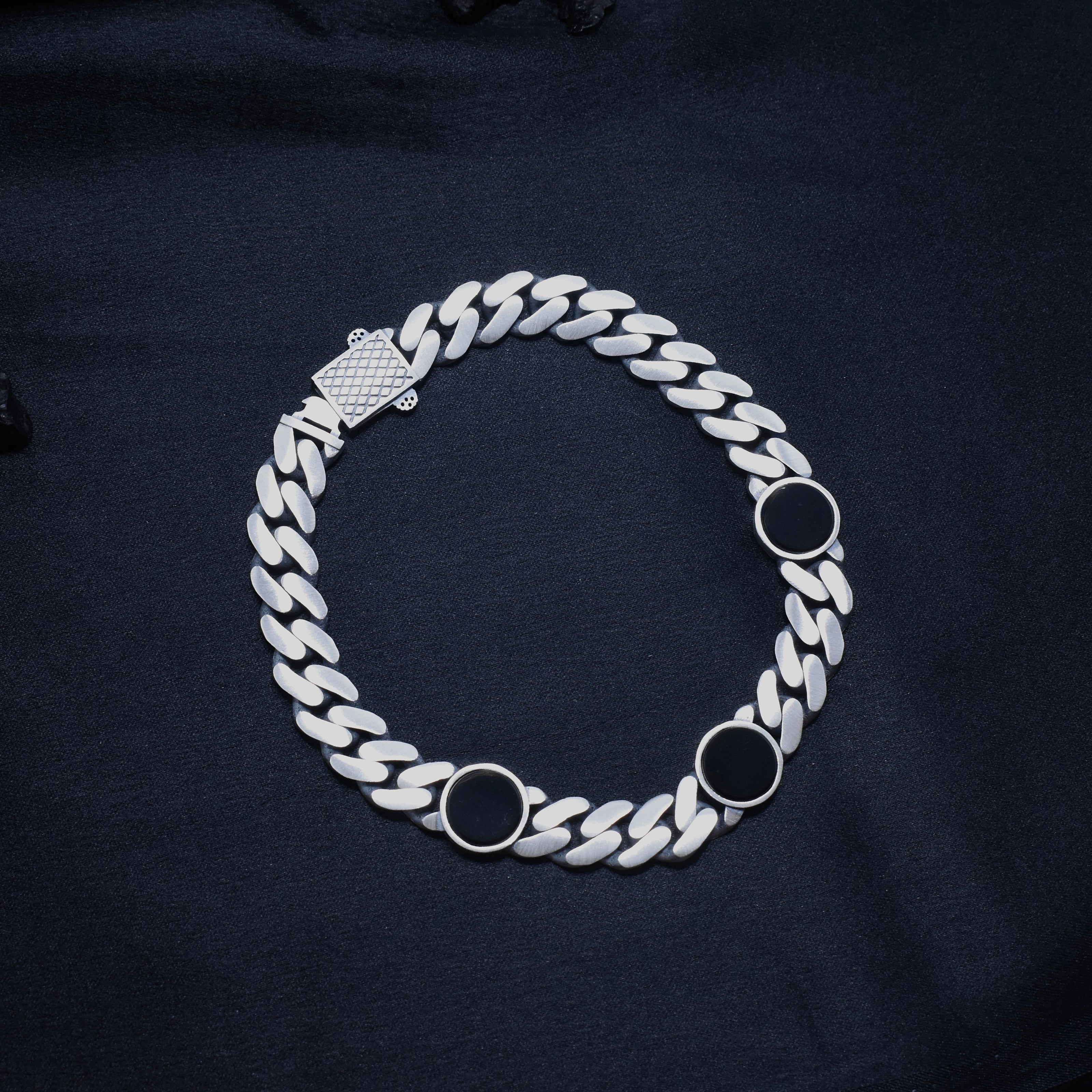 Black Enamel Silver Bracelet