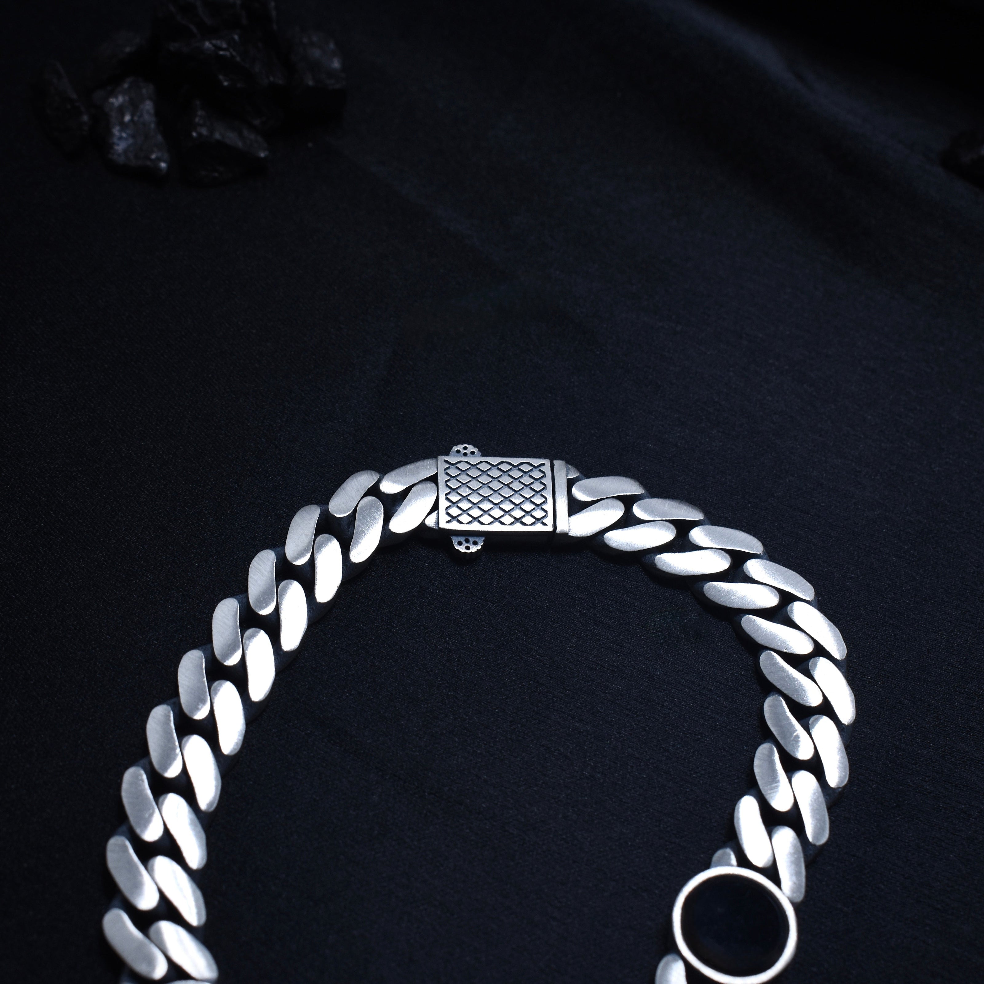 Black Enamel Silver Bracelet