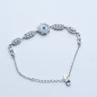Floral Motif Evil Eye Silver Bracelet