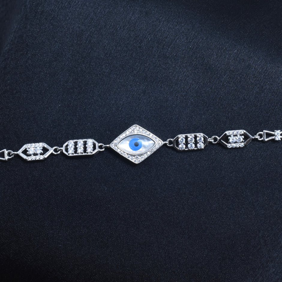 Rhombus Evil Eye Geometric Link Bracelet