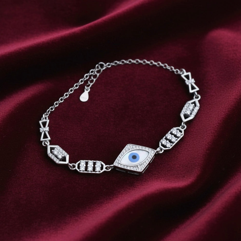 Rhombus Evil Eye Geometric Link Bracelet