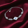 Diamond Evil Eye Silver Bracelet
