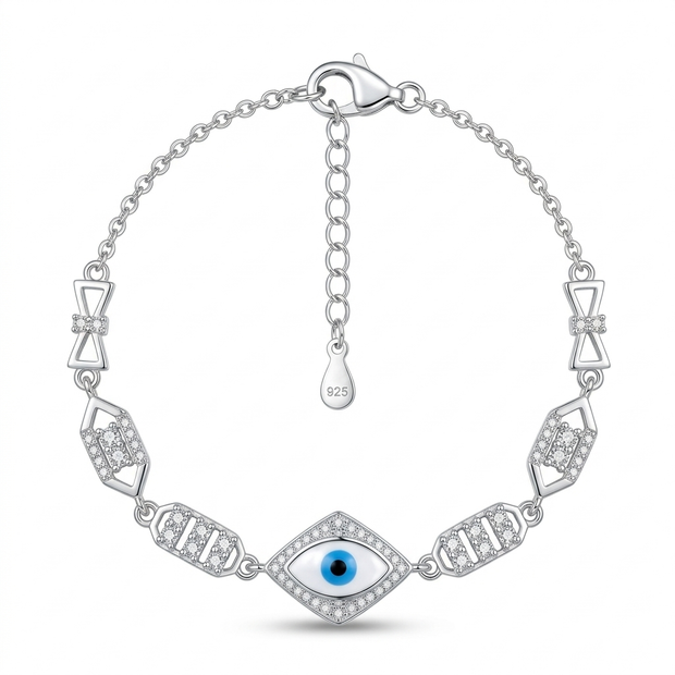 Rhombus Evil Eye Geometric Link Bracelet