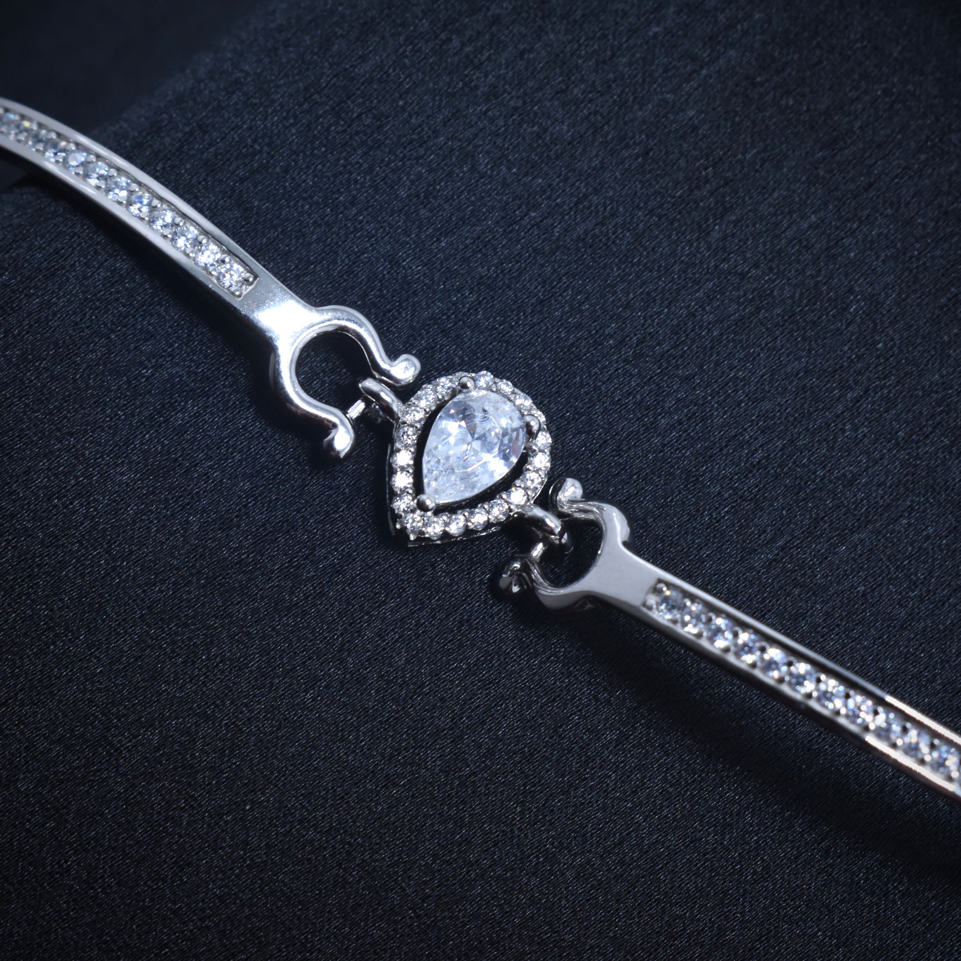 Teardrop Bar Silver Bracelet