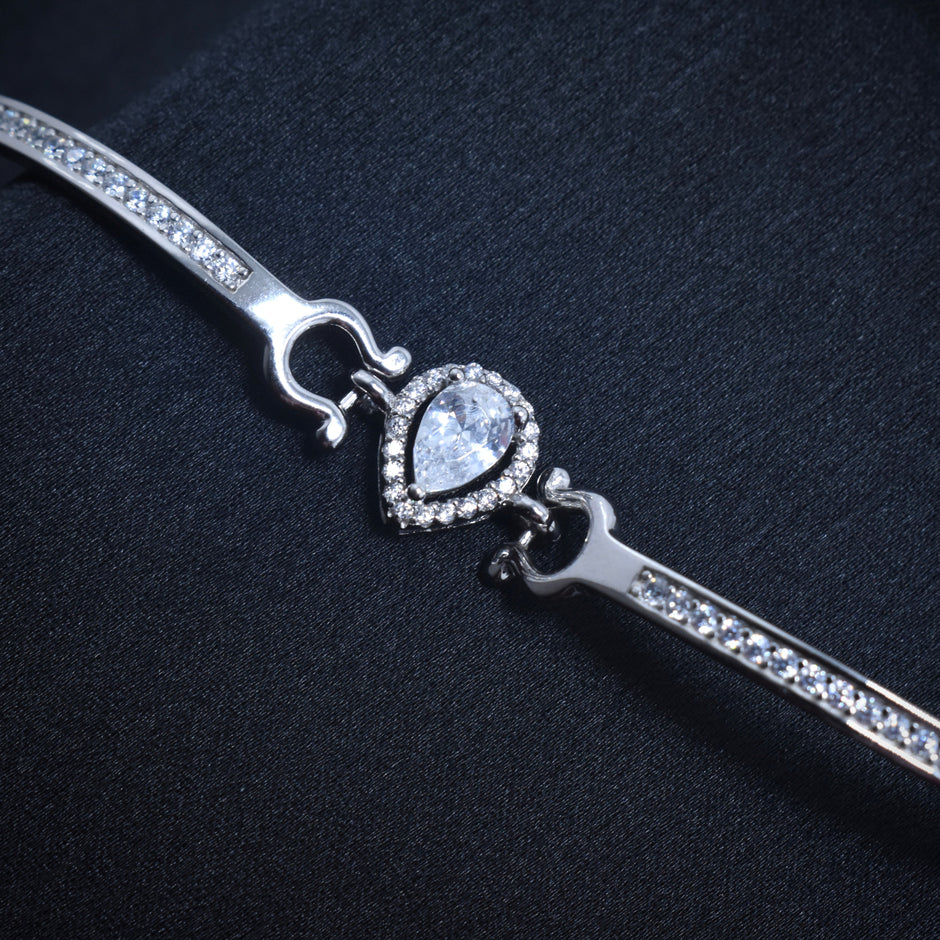 Teardrop Bar Silver Bracelet