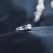 Silver Wide Glam Solitaire Ring
