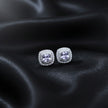 Cushion Cut Halo Pendant Set with Chain and Earrings